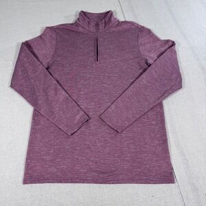 Criquet Quarter Zip Pullover Mens Medium Maroon Heather Excellent Performance M